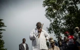 Le candidat d'opposition Guy-Brice Parfait Kolelas  lors d'un meeting à Brazzaville le 17 mars 2016
