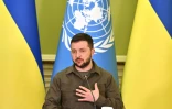 Le président ukrainien Volodymyr Zelensky, à Kiev le 28 avril 2022