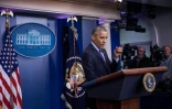 Barack Obama lors d'une conférence de presse à la Maison Blanche, le 16 décembre 2016 à Washington