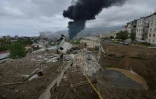 Dégâts après des bombardements dans la ville de Stepanakert, le 4 octobre 2020