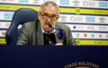 Jean-François Fortin, alors président du Stade Malherbe Caen, le 25 avril 2018, au stade Michel d'Ornano