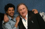 Gérard Depardieu et le réalisateur Rachid Djaidani le 15 mai 2016 à Cannes, pour le film "Tour de france" présenté à la Quinzaine des Realisateurs