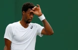 Le Français Gaël Monfils lors de son match du 2e tour contre l'Espagnol Pedro Martinez, le 1er juillet 2021 au tournoi de Wimbledon à Londres