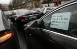 Manifestation de chauffeurs de voitures de tourisme (VTC), le 4 février 2016, place de la République à Paris
