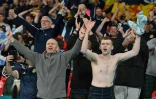 Des supporters écossais dans le parcage visiteurs à Wembley à l'occasion du match contre l'Angleterre dans le groupe D de l'Euro, le 18 juin 2021