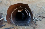 Un soldat israélien sort d'un tunnel présenté comme ayant été creusé sous la frontière par le Hamas pour attaquer Israël, le 15 décembre 2023 lors d'un voyage de presse organisé par l'armée israélienne dans la bande de Gaza
