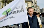 Pierre Hurmic, candidat écologiste à la mairie de Bordeaux, en campagne le 9 février 2020