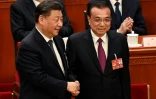 L'ex-Premier ministre chinois Li Keqiang et le président Xi Jinping, le 11 mars 2023 pendant la session plénière du parlement