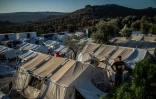 Le camp de réfugiés de Moria, sur l'île grecque de Lesbos, le 31 août 2019