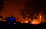 Des pompiers luttent contre un incendie de forêt à Saumos, le 12 septembre 2022 en Gironde, dans le sud-ouest de la France