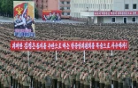 Photo de l'agence officielle nord-coréenne KCNA montrant un rassemblement de soutien au régime à Pyongyang, le 10 août 2017