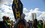 Des partisans de la destitution de Dilma Rousseff à Brasilia le 17 avril 2016