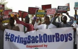 Une manifestation réclamant la libération des élèves enlevés au Nigeria, à Katsina le 17 décembre 2020