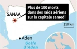 Carte du Yémen localisant Sanaa où des raids aériens attribués à la coalition arabe ont fait plus de cent morts 