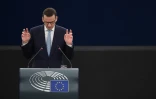Le Premier ministre polonais Mateusz Morawiecki devant le Parlement européen à Strasbourg le mercredi 4 juillet 2018