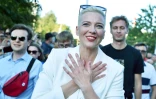 Maria Kolesnikova, une des cheffes de file de l'opposition bélarusse, le 6 août 2020 à Minsk