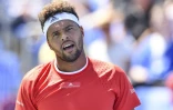 Le Français Jo-Wilfried Tsonga face à l'Allemand Jan-Lennard Struff au 1er tour du tournoi de Montréal, le 5 août 2019 