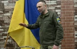 Le commandant des forces terrestres ukrainiennes Mykhailo Drapaty s'adresse aux journalistes dans un lieu tenu secret de la région de Donetsk, le 6 janvier 2025