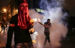 Affrontements entre manifestants et policiers le 10 octobre 2015 Ă Istanbul