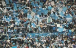 Supporters de Marseille durant un match de L1 face au PSG, au Vélodrome, le 22 octobre 2017