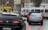 Des cars de police le 8 avril 2016 à Anderlecht