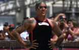 la championne olympique en titre de natation en eau libre, la Brésilienne Ana Marcela Cunha, le 25 février 2024 à Rio de Janeiro