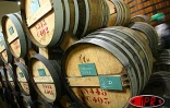 Mardi 15 juillet 2003, usine de Bois Rouge - Le rhum, l'un des produits nobles de la canne, est entreprosé en fûts de vieillissement sur le sitede la distillerie de Savannah à Bois Rouge
