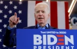 Joe Biden candidat à l'investiture démocrate s'exprime lors d'une réunion électorale à Las Vegas, le 22 février 2020
