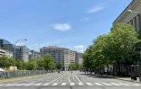 Le centre-ville de Washington DC déserté le 16 mai 2020. La maire Muriel Bowser a mené une politique stricte pour garder la pandémie de Covid-19 sous contrôle. 95% des employés de "downtown" étaient toujours en télétravail fin juillet