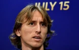 Luka Modric en conférence de presse le 14 juillet 2018 à Moscou