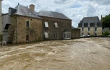 Inondation à Craon après une crue de l'Oudon, le 20 juin 2024 en Mayenne