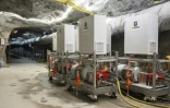 la station de pompage d'eau du BedrettoLab, un centre de recherche situé dans un tunnel de 5,2 km près de Bedretto, le 29 avril 2026 en Suisse