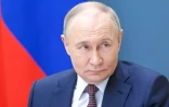 Photo diffusée par l'agence étatique russe Sputnik du président russe Vladimir Poutine, le 13 mai 2025 à Moscou