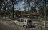 Une maison et une voiture détruites dans l'incendie qui a ravagé la commune de Le Porge, en Gironde, le 31 juillet 2026