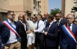 FEmmanuel Macron à la rencontre des habitants de la cité de Benza à Marseille le 28 juin 2023