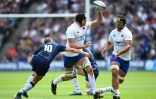 Arthur Iturria avec le XV de France contre l'Ecosse en match amical à Édimbourg, le 24 août 2019