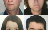 Montage en date 28 février 2017 fourni par  la police judiciaire de portraits d'archives de Pascal, Brigitte, Sebastien et Charlotte Troadec