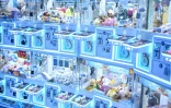 Des machines à pinces dans un centre commercial de Hong Kong, le 11 mai 2026