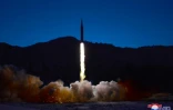 Photo diffusée le 12 janvier par l'agence nord-coréenne KCNA d'un essai de missile hypersonique dans un lieu non précisé en Corée du Nord