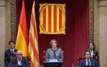 Carme Forcadell, la nouvelle présidente du Parlement catalan, le 26 octobre 2015 à Barcelone