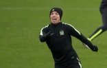 Le milieu de terrain français  de Manchester City  Samir Nasri à l'entraînement à Manchester, le 5 avril 2016