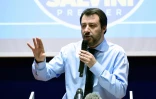 Le leader de la Ligue du nord Matteo Salvini lors d'un meeting à Milan (Italie) le 2 mars 2018 avant les élections législatives 