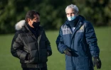 L'entraîneur Raymond Domenech (d) et le président du FC Nantes Waldemar Kita le 30 décembre 2020 au centre sportif de La Jonelière, à La Chapelle-sur-Erdre