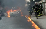 Véhicule de police incendié le 18 mai 2016 à Paris