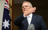 Le Premier ministre australien Scott Morrison pendant une conférence de presse à Canberra, le 6 janvier 2022