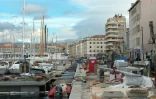 Des travaux en cours sur le Vieux-Port de Marseille, le 7 janvier 2016