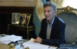 Le président argentin Mauricio Macri en entretien avec l'AFP au siège de la présidence Casa Rosada à Buenos Aires le 22 février 2016