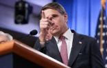 Le ministre américain de la Justice par intérim, Todd Blanche, lors d'une conférence de presse au ministère de la Justice, à Washington, le 23 juin 2026