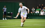 Le Russe Andrey Rublev contre l'Australien Max Purcell pour son retour à Wimbledon, le 3 juillet 2023  