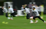 Les joueurs de Liverpool à l'entraînement, le 28 janvier 2025, avant leur match de Ligue des champions contre le PSV Eindhoven.